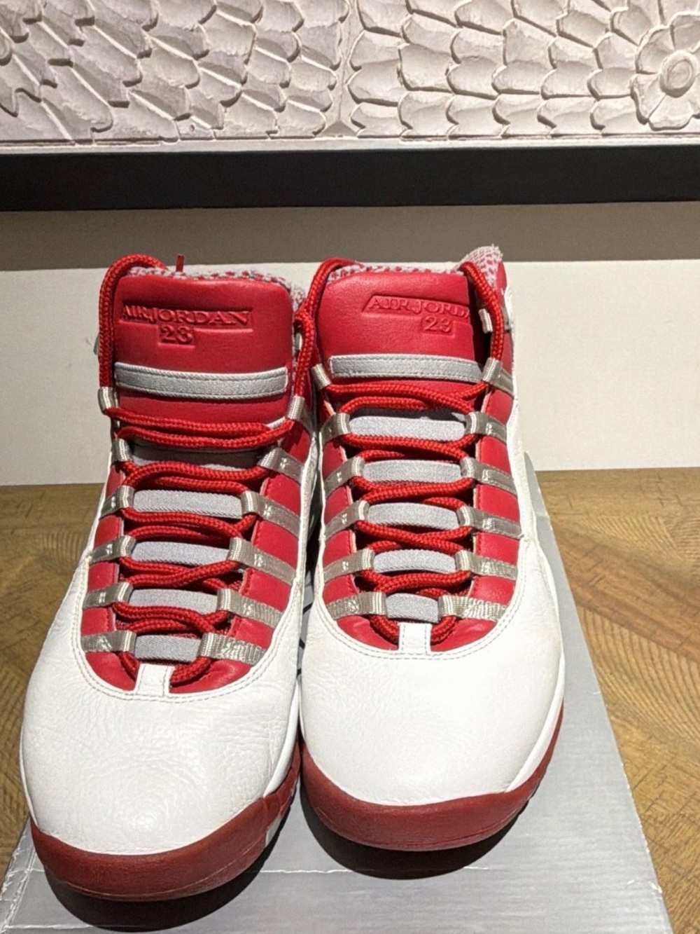 Jordan Air Jordan 10 Retro 310805-161 White Red Gray Leather Mid Top Men’s
